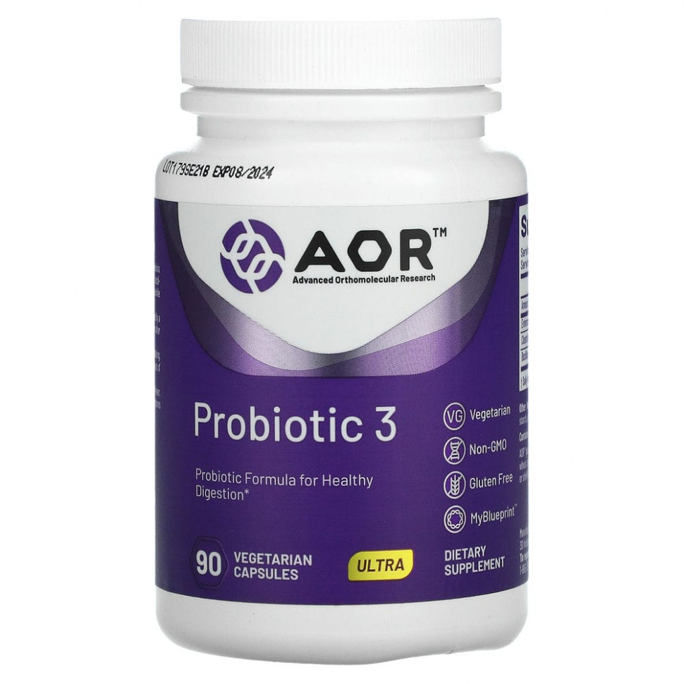   Advanced Orthomolecular Research AOR, Probiotic 3, 90      -     -,    