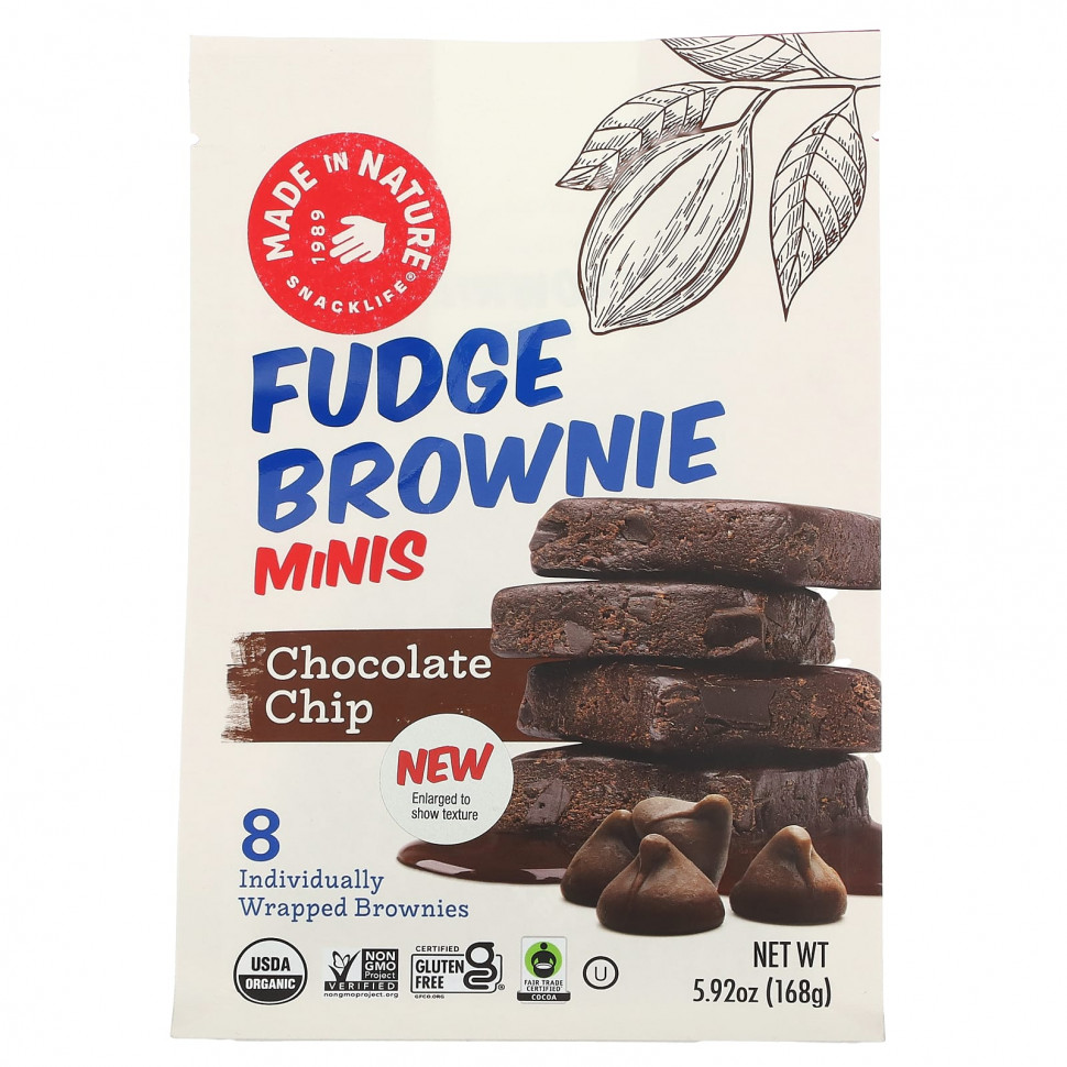   Made in Nature, Fudge Brownie Minis,  , 8 , 168  (5,92 )    -     -,    