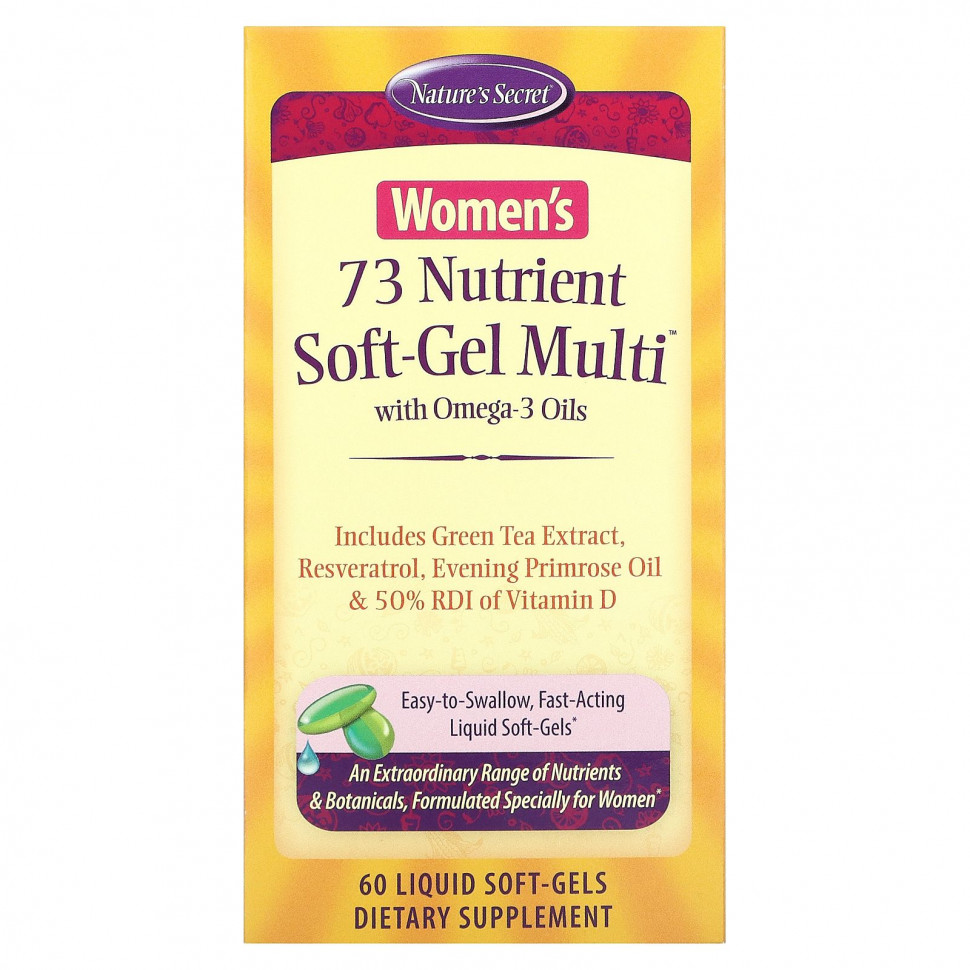   Nature's Secret, 73 Nutrient Soft-Gel Multi,      -3, 60      -     -,    