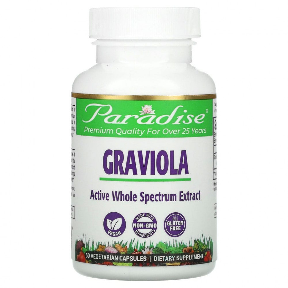   Paradise Herbs, Brazilian Graviola, 60 Vegetarian Capsules    -     -,    