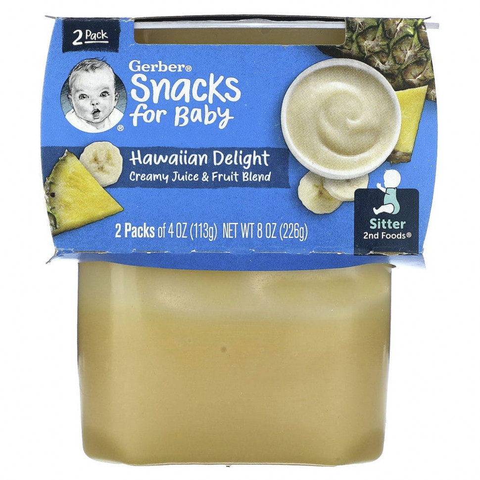   Gerber, Snacks for Baby, 2nd Foods, Hawaiian Delight, 2   113  (4 )    -     -,    