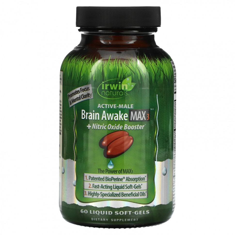   Irwin Naturals, Brain Awake Max 3 +    , 60      -     -,    