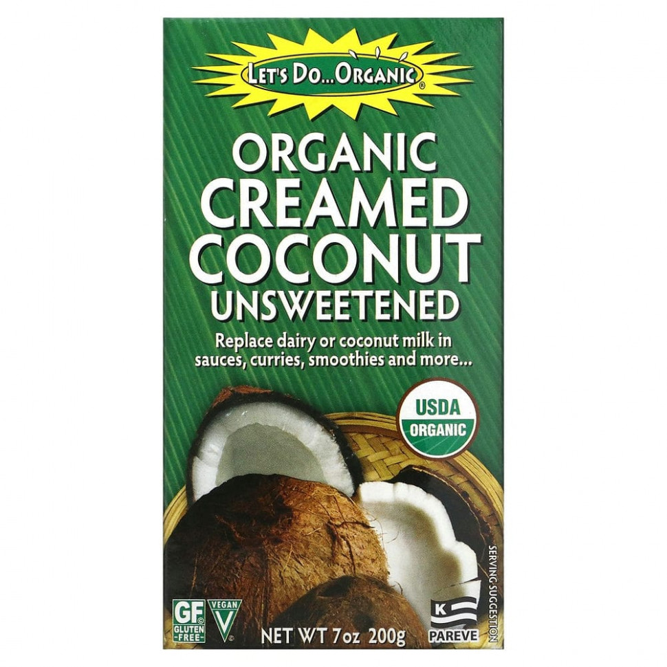   Edward & Sons, Edward & Sons, Let's Do Organic, Organic Creamed Coconut, Unsweetened, 7 oz (200 g)    -     -,    