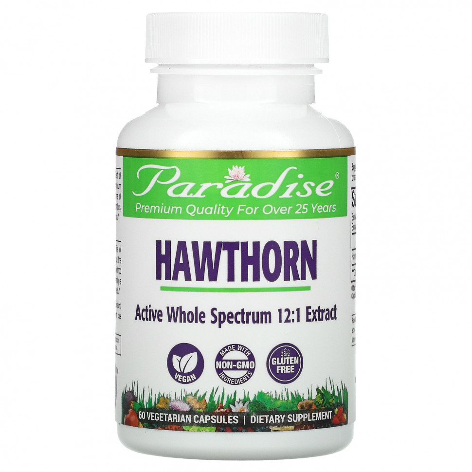   Paradise Herbs, Hawthorn Berry, 60 Vegetarian Capsules    -     -,    