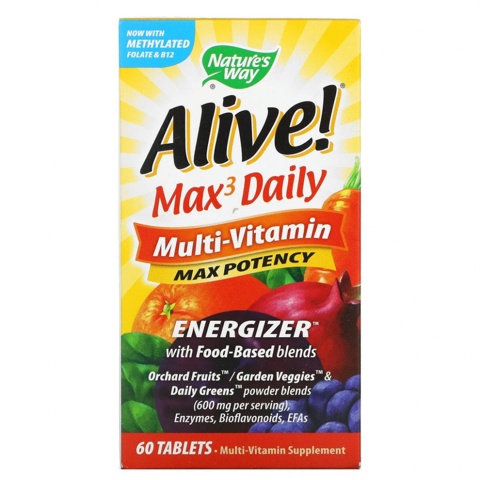   Nature's Way, Alive! Max3 Daily, , 60     -     -,    