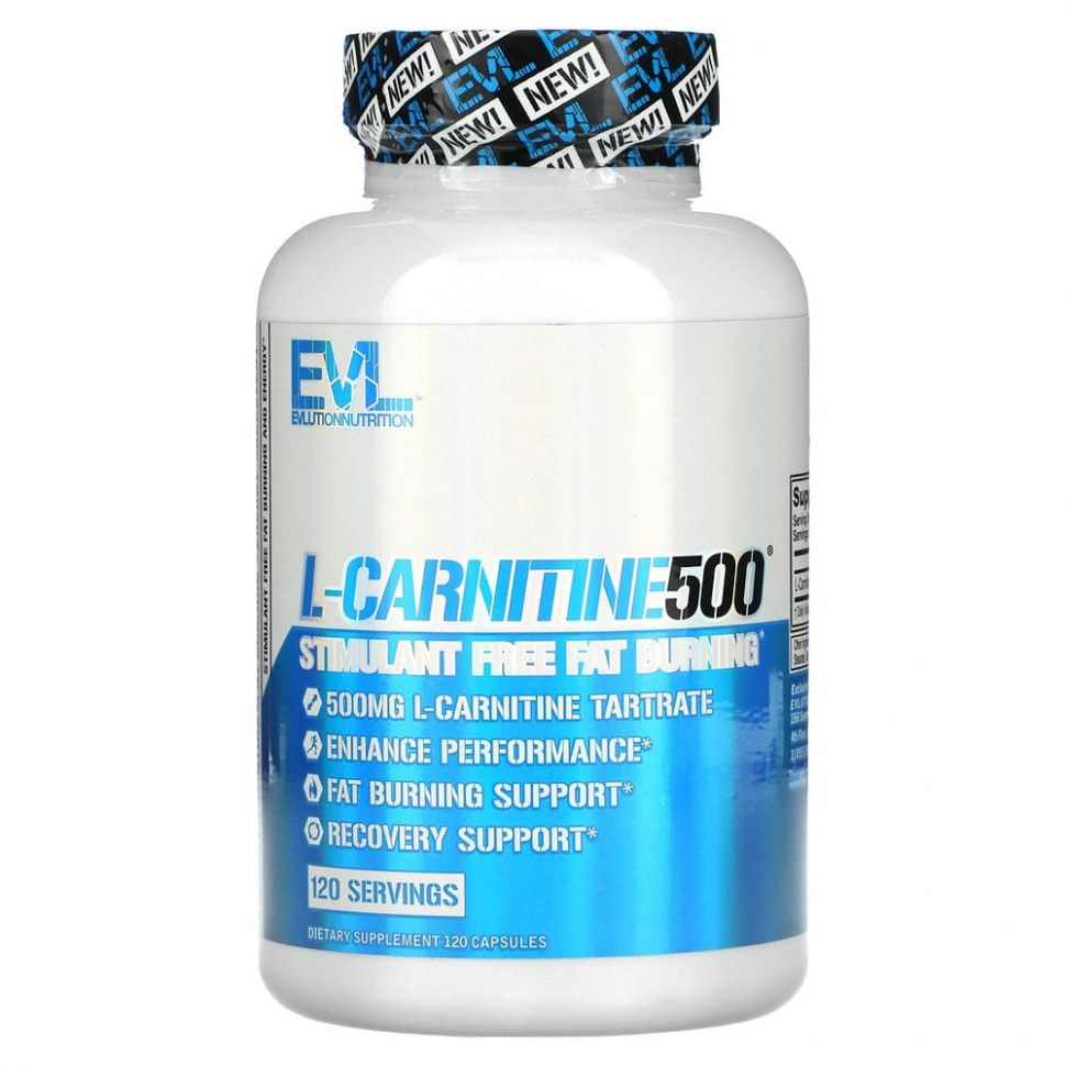   EVLution Nutrition, L-Carnitine500, 120     -     -,    