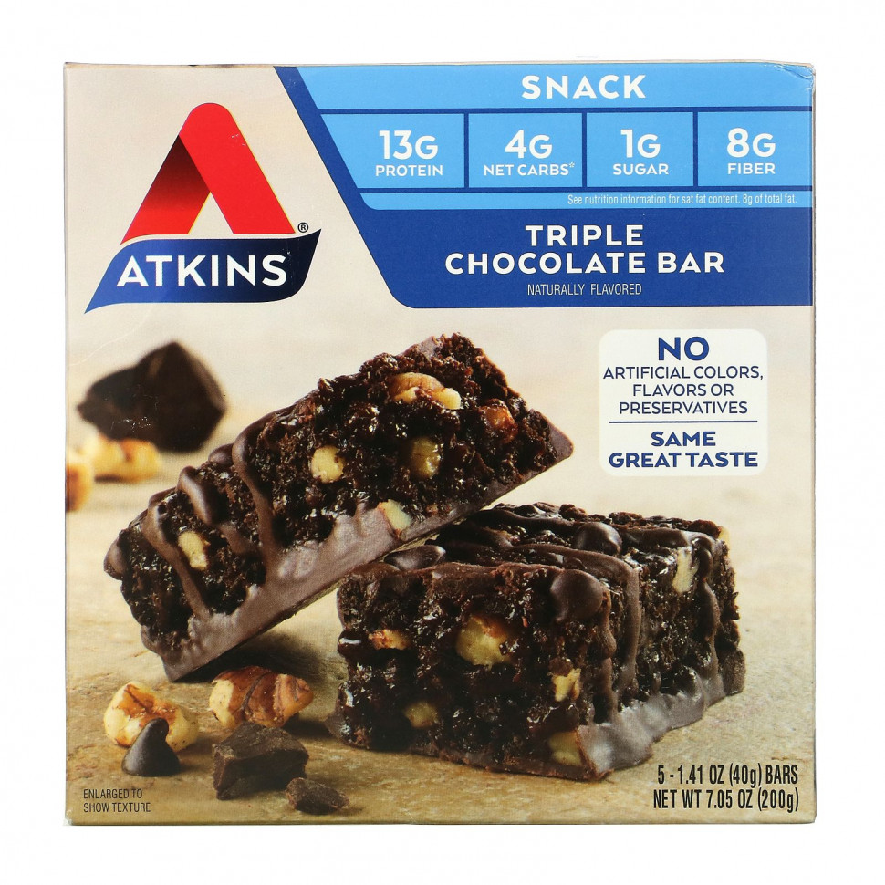   Atkins, Snack, Triple Chocolate,  , 5   40  (1,41 )    -     -,    