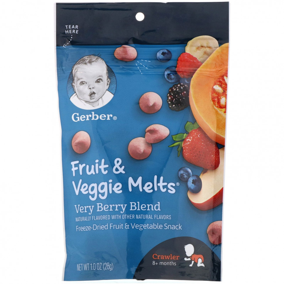   Gerber, Fruit & Veggie Melts,    8 ,  , 28  (1 )    -     -,    