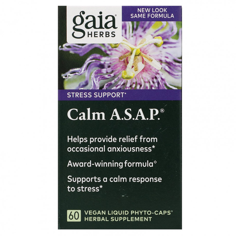   Gaia Herbs, Calm A.S.A.P., 60   Liquid Phyto-Caps    -     -,    