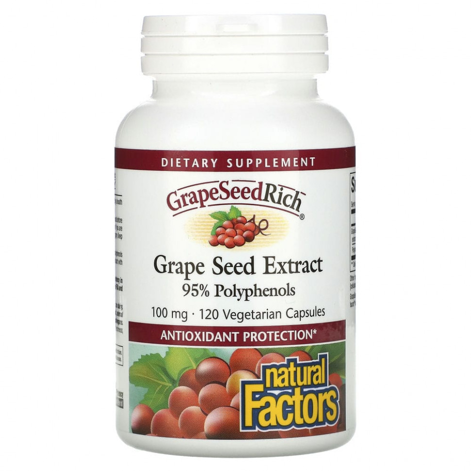   Natural Factors, GrapeSeedRich,   , 100 , 120      -     -,    