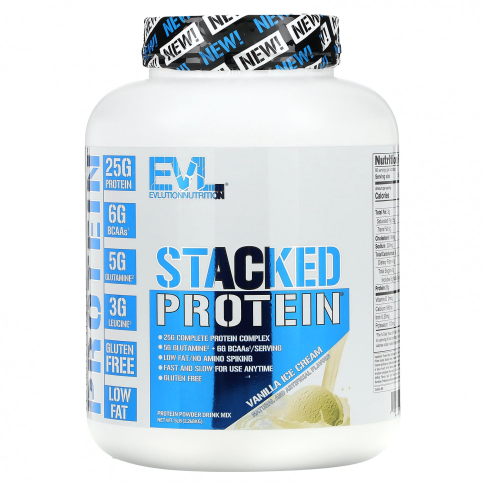   EVLution Nutrition, Stacked Protein,  , 2268  (5 )    -     -,    