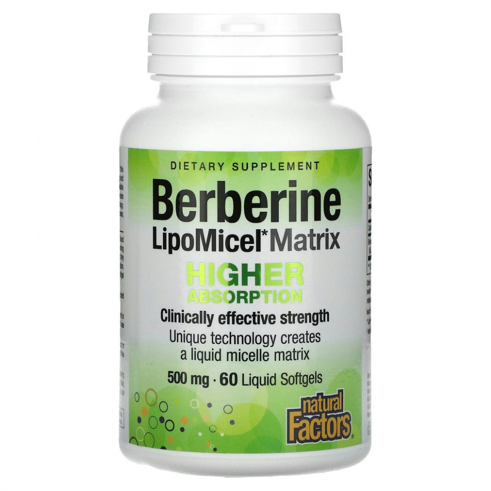   Natural Factors, Berberine LipoMicel Matrix, 500 , 60      -     -,    