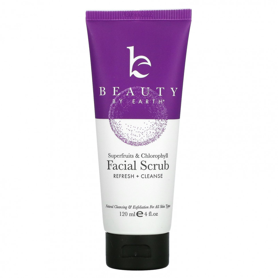   Beauty By Earth, Superfruits & Chlorophyll Facial Scrub, 4 fl oz (120 ml)    -     -,    