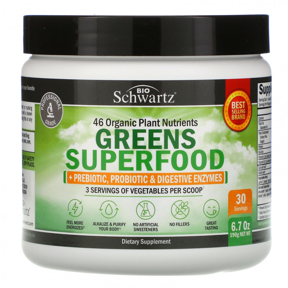   BioSchwartz, Greens Superfood, 190  (6,7 )    -     -,    