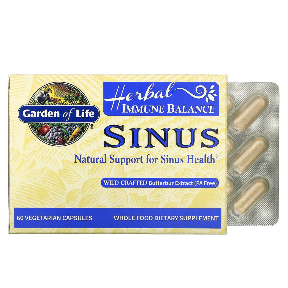   Garden of Life, Herbal Immune Balance, Sinus, 60      -     -,    