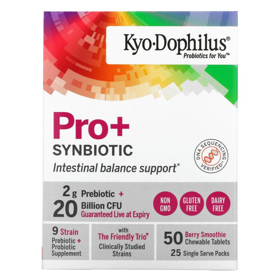   Kyolic, Kyo-Dophilus, Pro+Synbiotic, 20 Billion CFU, Berry Smoothie, 50 Chewable Tablets    -     -,    