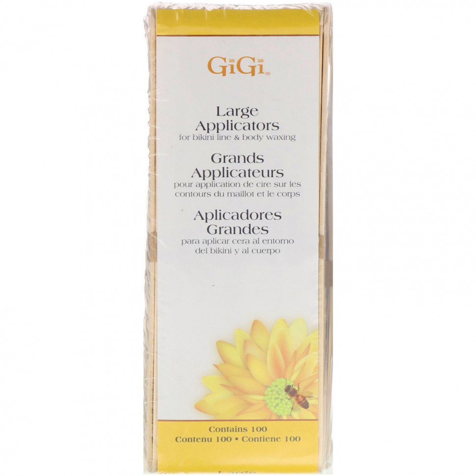   Gigi Spa, Large Applicators for Bikini Line & Body Waxing, 100 Applicators    -     -,    