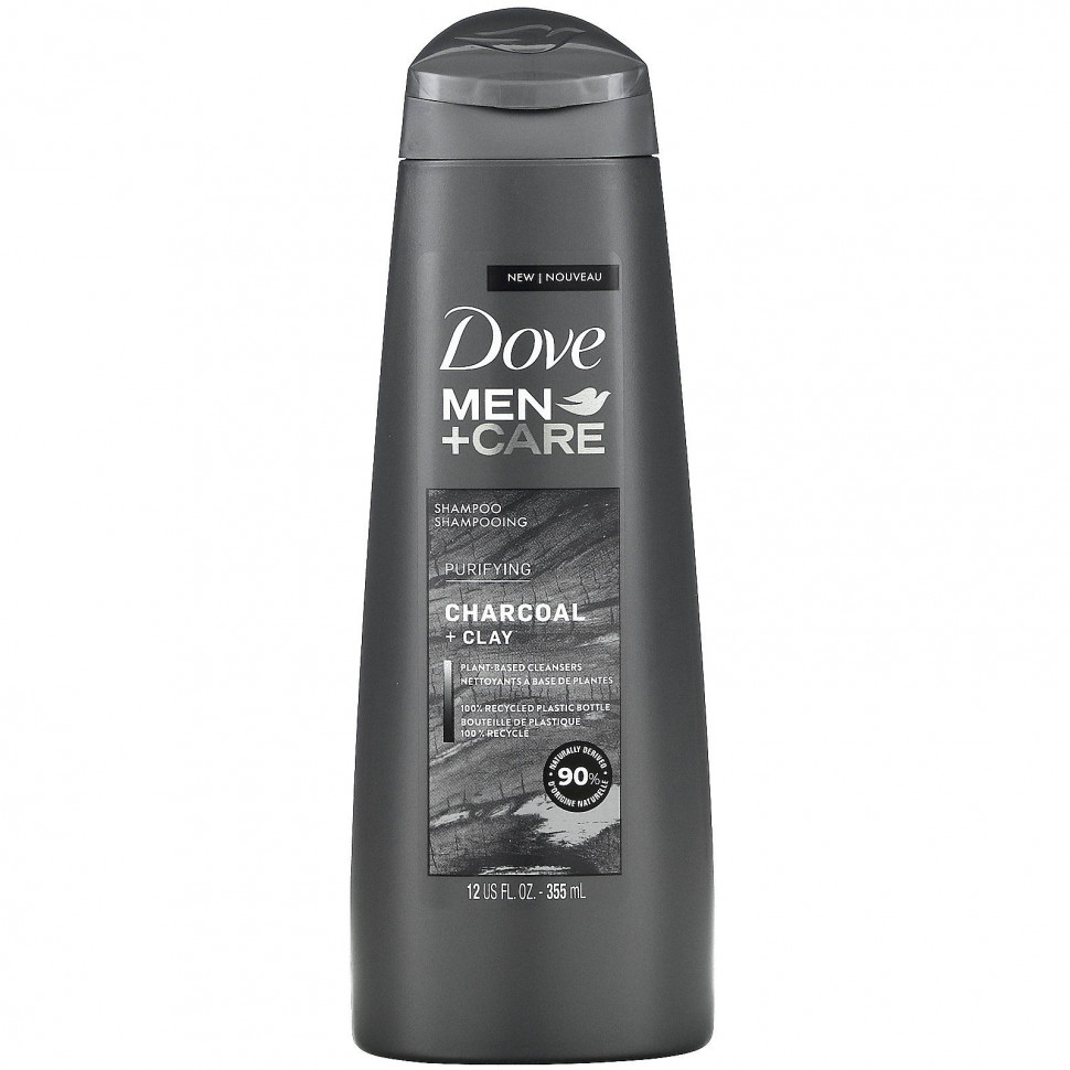 Dove, Men+Care, Shampoo, Purifying, Charcoal + Clay, 12 fl oz (355 ml) , IHerb ()  