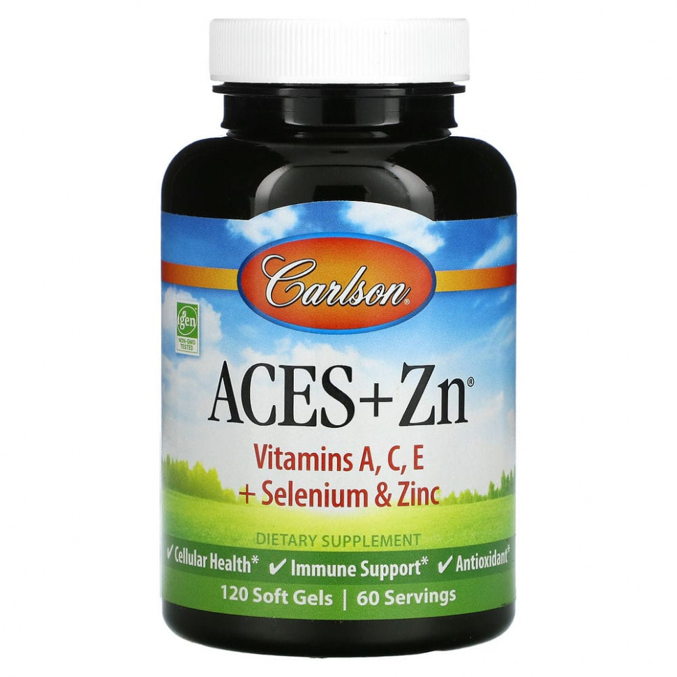   Carlson Labs, Aces + Zn, 120       -     -,    