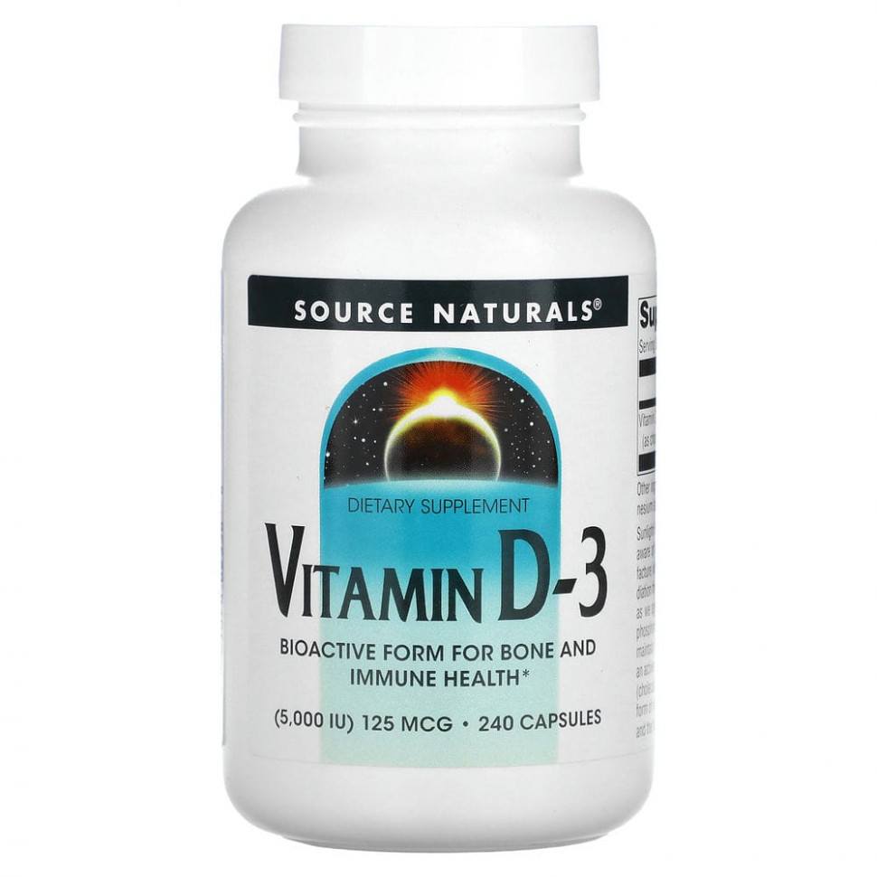   Source Naturals,  D-3, 5000 , 240     -     -,    