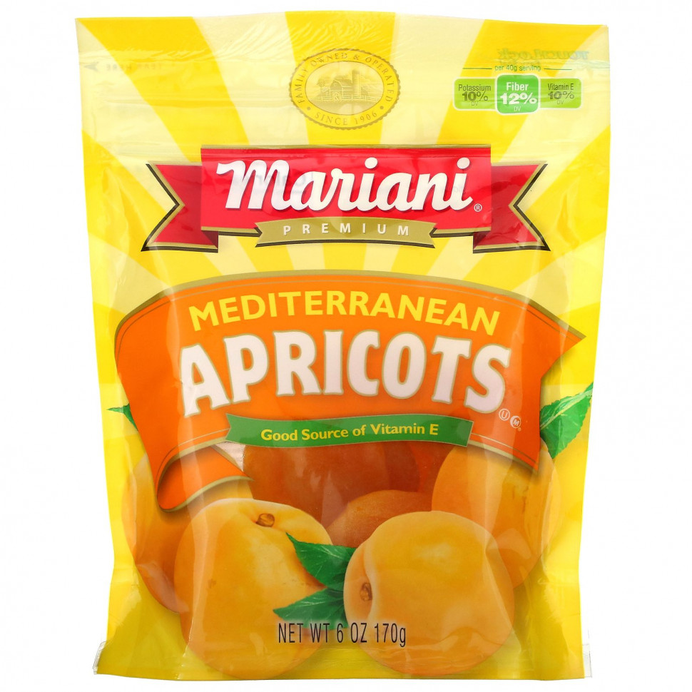   Mariani Dried Fruit, Premium, Mediterranean Apricots, 6 oz ( 170 g)    -     -,    