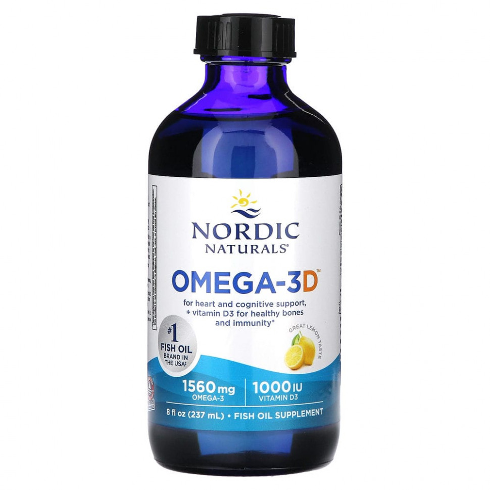   Nordic Naturals, Omega-3D, Lemon, 237  (8  )    -     -,    