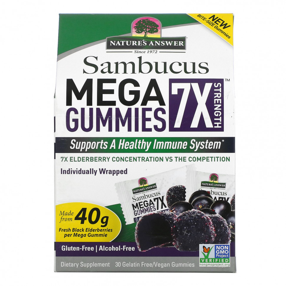   Nature's Answer, Sambucus Mega Gummies 7X Strength,  , 30         -     -,    