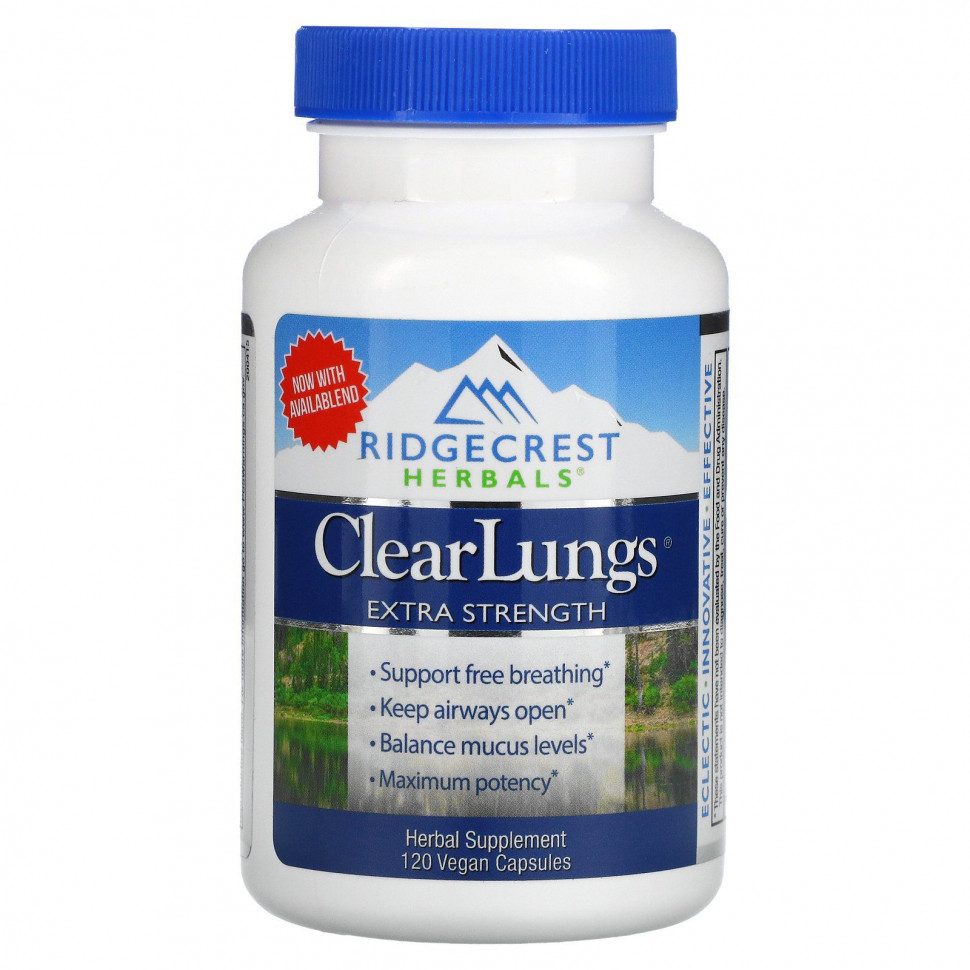   RidgeCrest Herbals, ClearLungs,  , 120      -     -,    