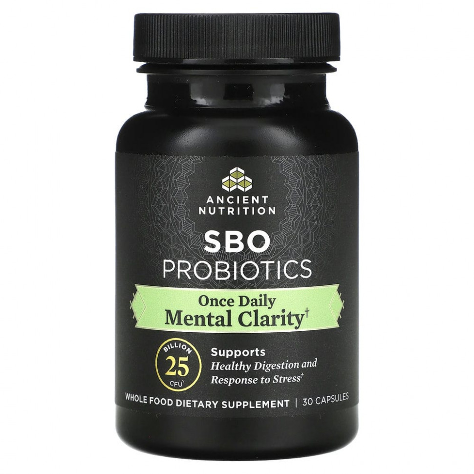   Dr. Axe / Ancient Nutrition, SBO Probiotics, Mental Clarity, 25  , 30     -     -,    