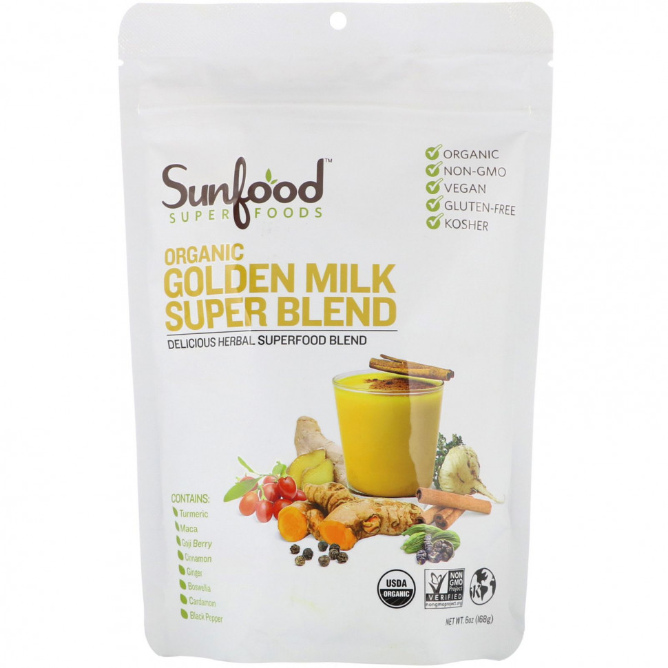   Sunfood,    Golden Milk Super Blend, 6  (168 )    -     -,    