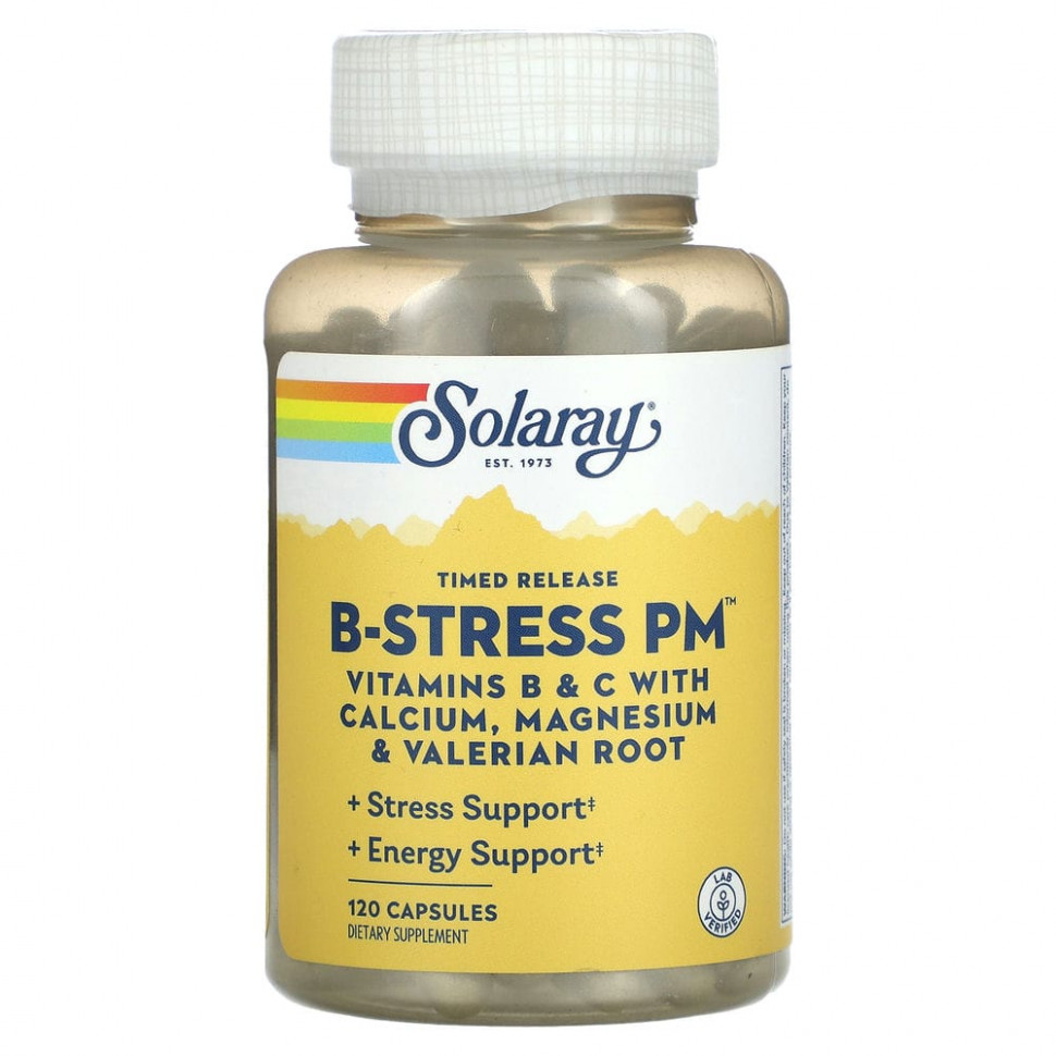   Solaray,  B-Stress PM   , 120     -     -,    