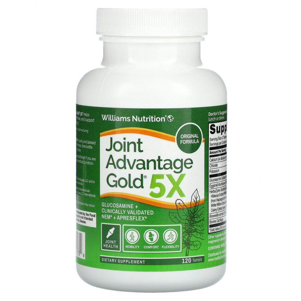   Williams Nutrition, Joint Advantage Gold 5X, 120     -     -,    