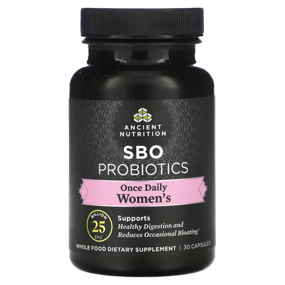   Dr. Axe / Ancient Nutrition, SBO Probiotics, Once Daily Women's, 25  , 30     -     -,    