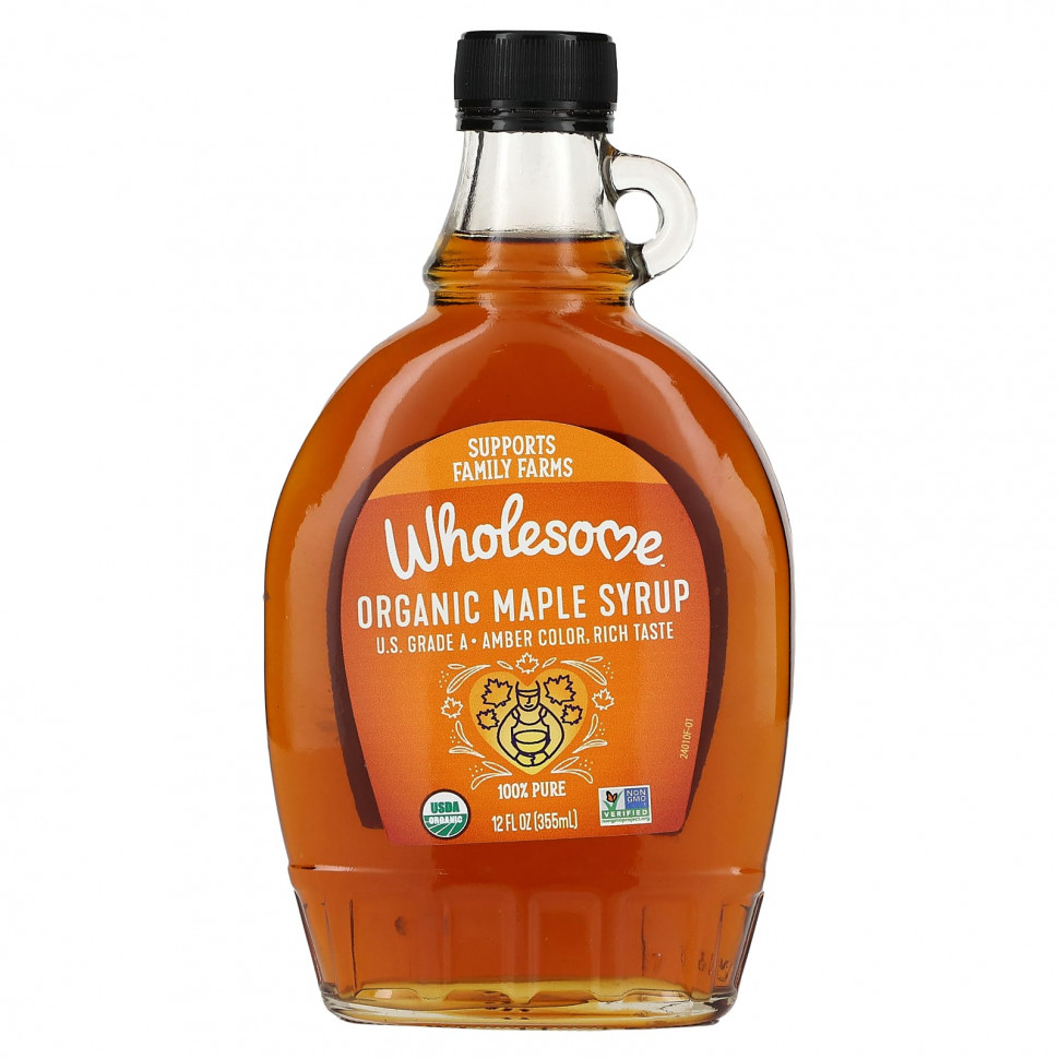   Wholesome Sweeteners, Organic Maple Syrup, 12 fl oz (355 ml )    -     -,    