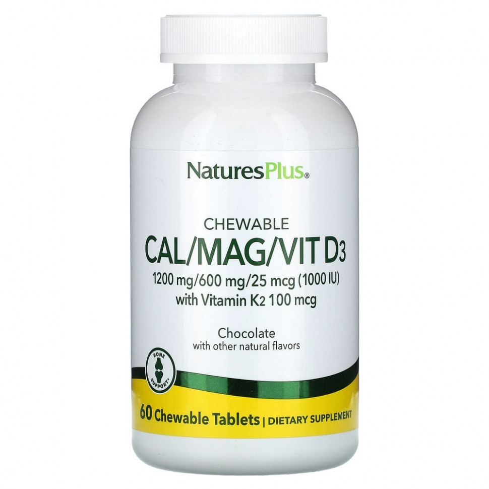   NaturesPlus,   Cal / Mag / Vit D3, , 60      -     -,    