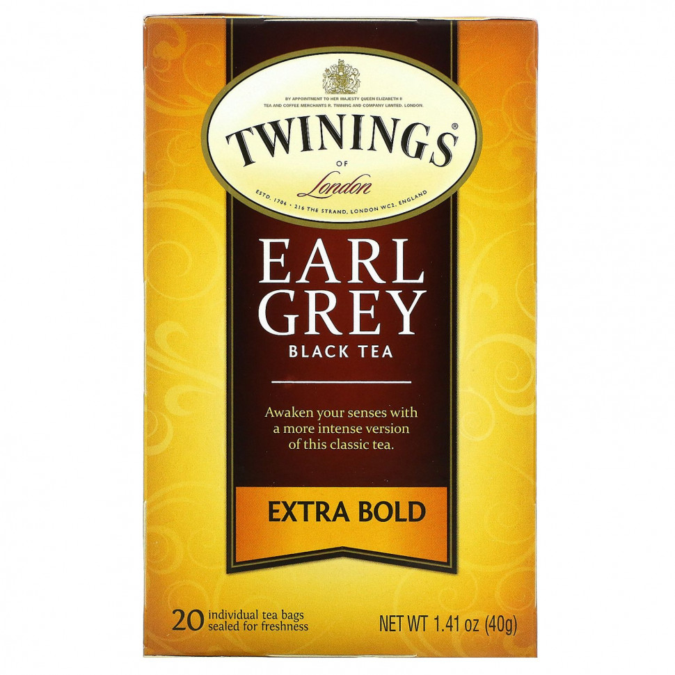   Twinings, Black Tea, Earl Grey, Extra Bold, 20  , 40  (1,41 )    -     -,    