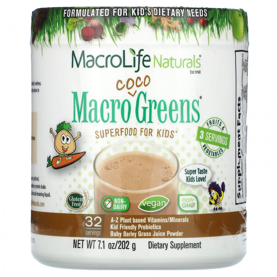   Macrolife Naturals, Macro Coco Greens,   , 202  (7,1 )    -     -,    