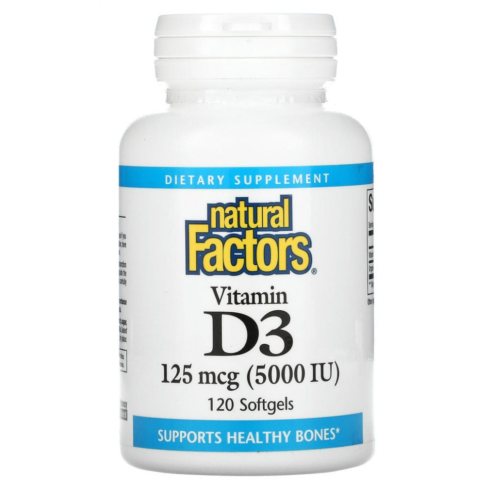   Natural Factors,  D3, 125  (5000 ), 120       -     -,    