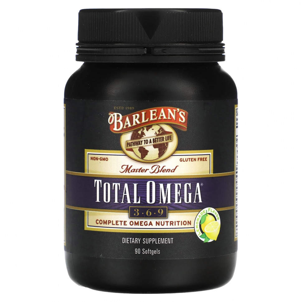   Barlean's, Master Blend, Total Omega 3-6-9, , 90      -     -,    