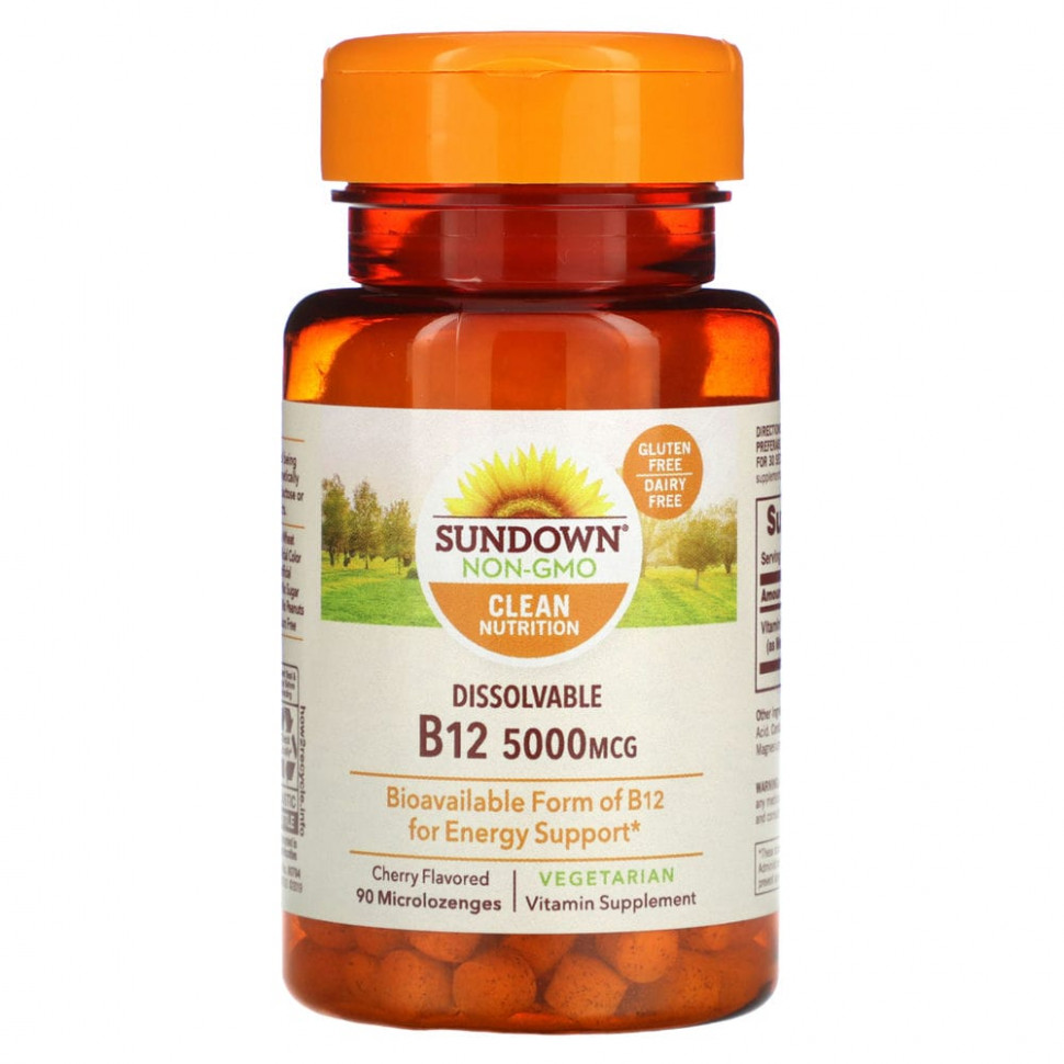   Sundown Naturals, Dissovable B12, , 5000 , 90     -     -,    