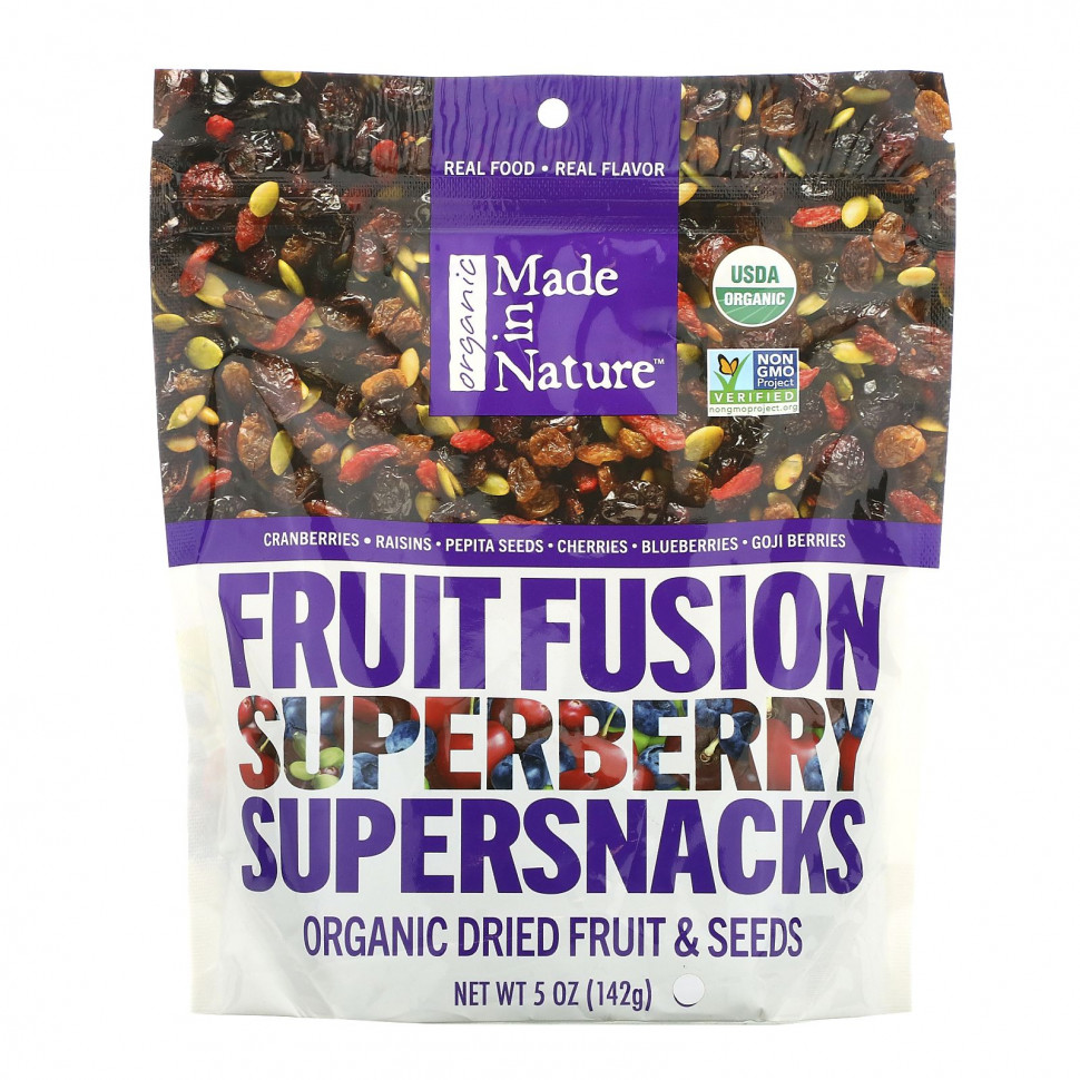   Made in Nature,   Fusion Superberry Blast Supersnacks, 5  (142 )    -     -,    