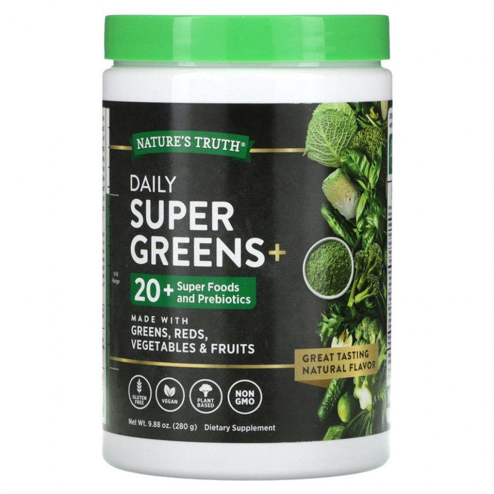   Nature's Truth, Daily Super Greens +, 280  (9,88 )    -     -,    