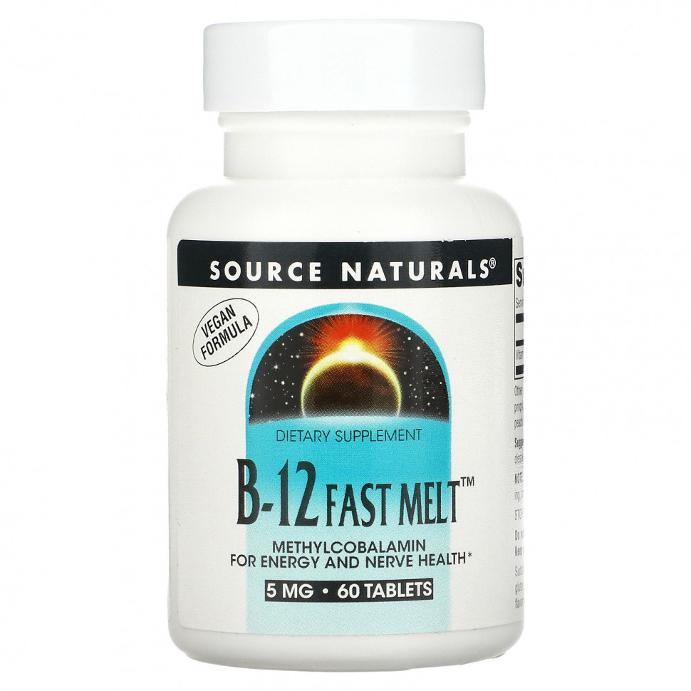   Source Naturals, B-12 Fast Melt, 5 , 60     -     -,    