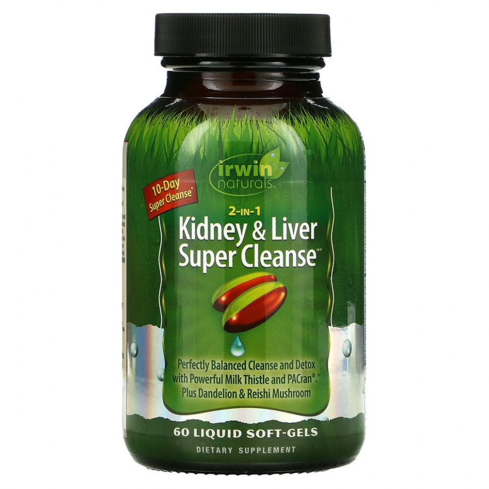   Irwin Naturals, 2 in 1 Kidney & Liver Super Cleanse, 60      -     -,    