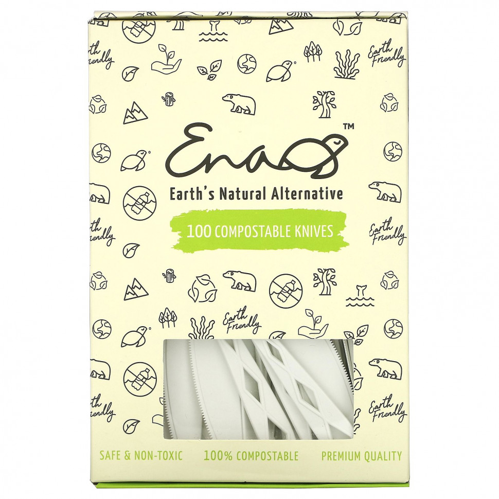   Earth's Natural Alternative, Compostable Knifes, 100 Pack    -     -,    