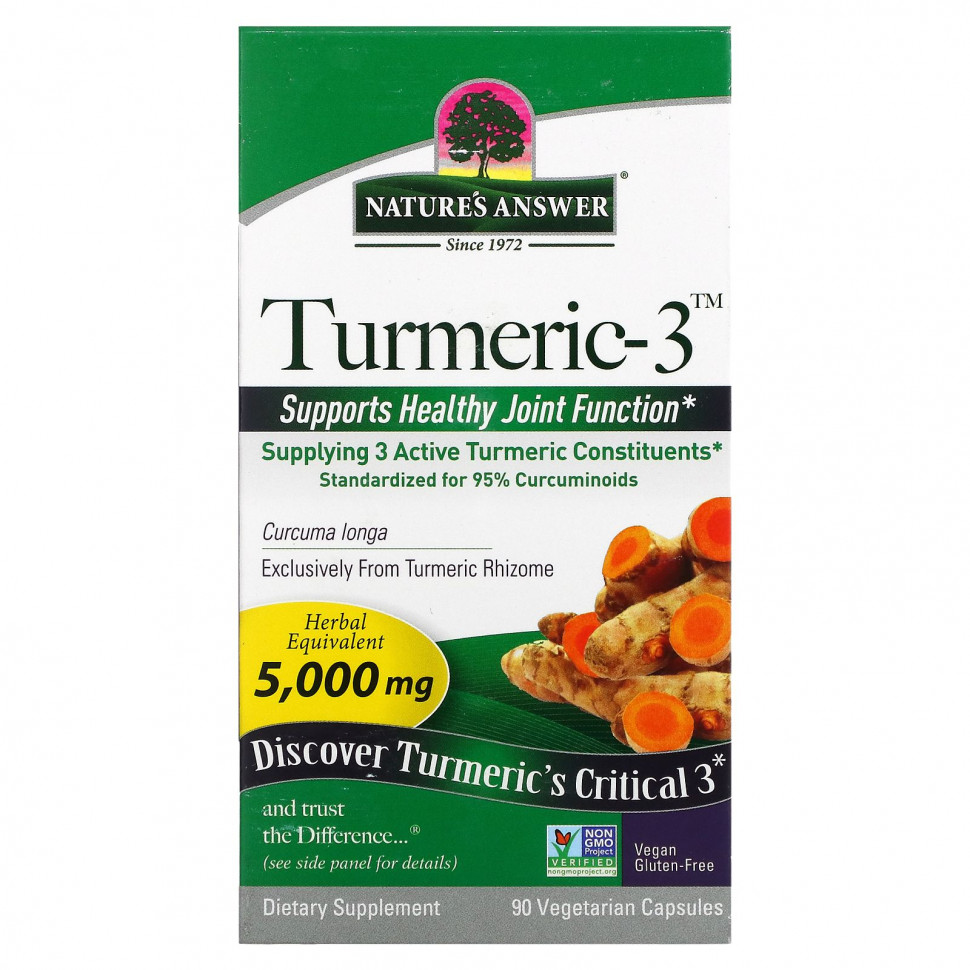   Nature's Answer, Turmeric-3, 5,000 mg, 90 Vegetarian Capsules    -     -,    