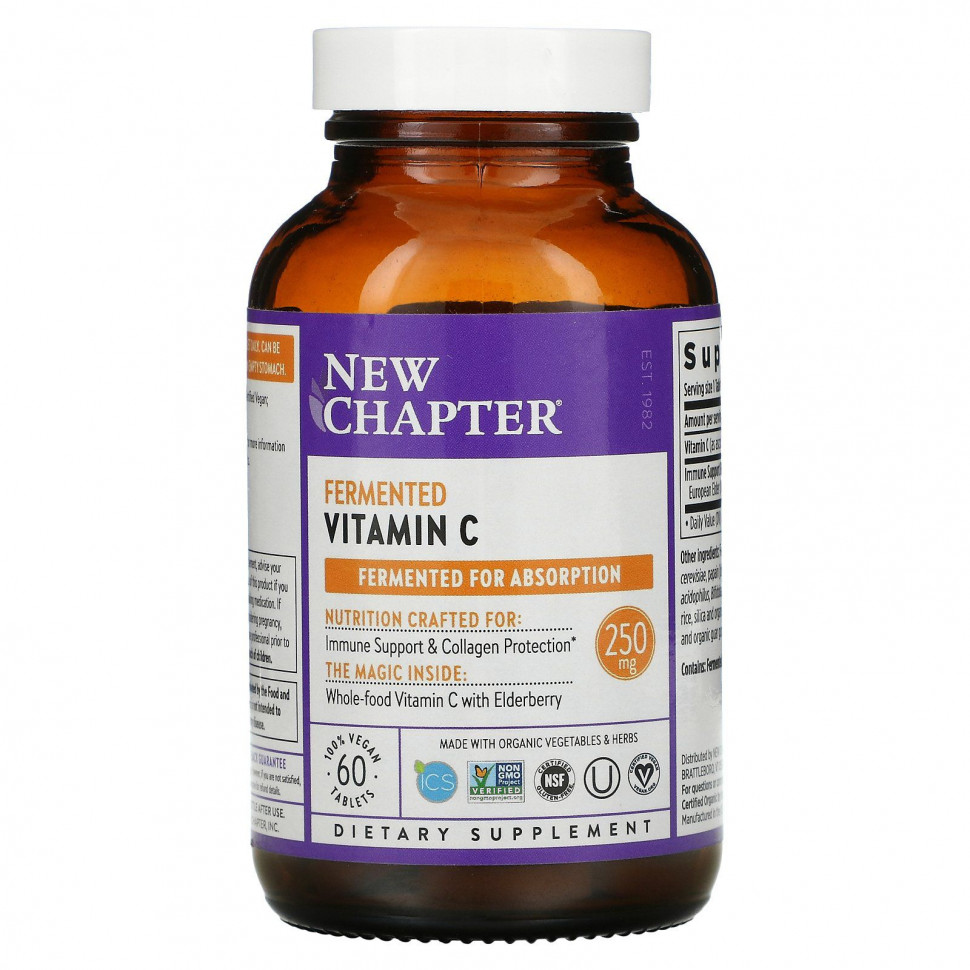   New Chapter, Fermented Vitamin C, 60 Vegan Tablets    -     -,    