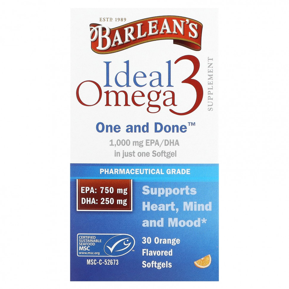   Barlean's, Ideal Omega 3, , 30      -     -,    