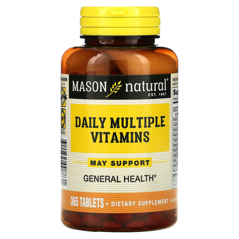   Mason Natural, Daily Multiple Vitamins, 365     -     -,    