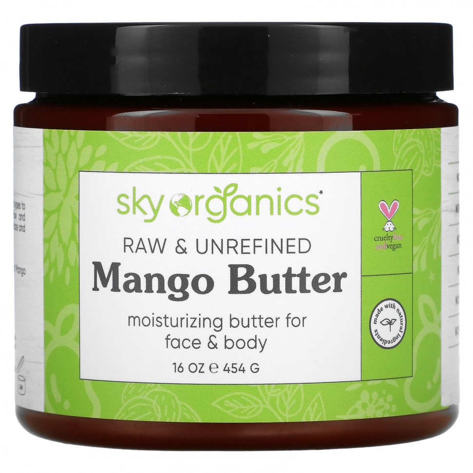   Sky Organics, Organic Unrefined Raw, Mango Butter, 16 fl oz (454 g)    -     -,    